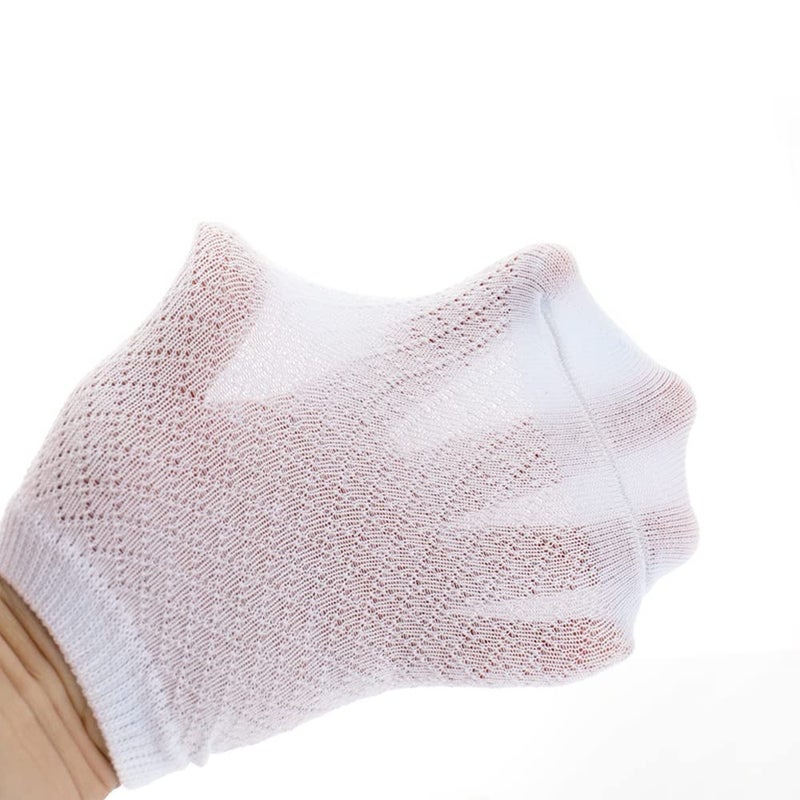 Looching Pack of 5 Mesh Thin Baby Girls Boys Cotton White Socks Toddler Kids No Show Ankle Socks 1-10T (6-8 Y, Mesh White) - Image 2
